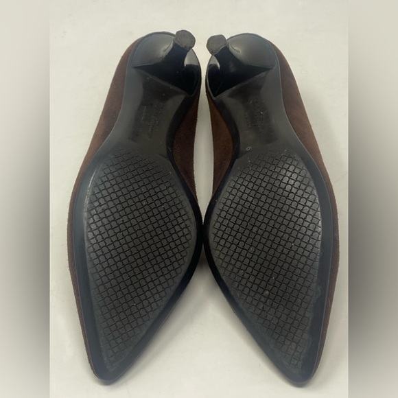 Salvatore Ferragamo Pumps Heel Brown Suede Sz 5 - Picture 9 of 16